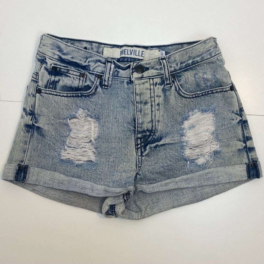 Brandy Melville Acid Wash High Rise Cuffed Shorts
